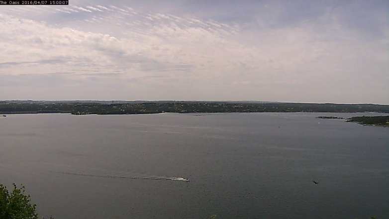 Lake Travis webcam, April 7, 2016 2:10 PM CT