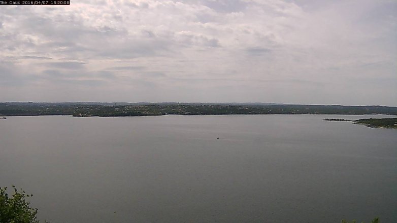 Lake Travis webcam, April 7, 2016 2:25 PM CT