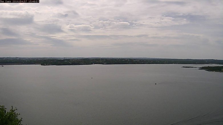 Lake Travis webcam, April 7, 2016 2:55 PM CT