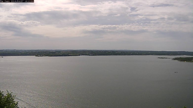 Lake Travis webcam, April 7, 2016 3:20 PM CT