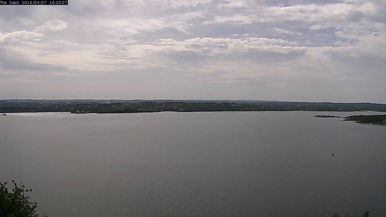 Lake Travis webcam, April 7, 2016 3:25 PM CT