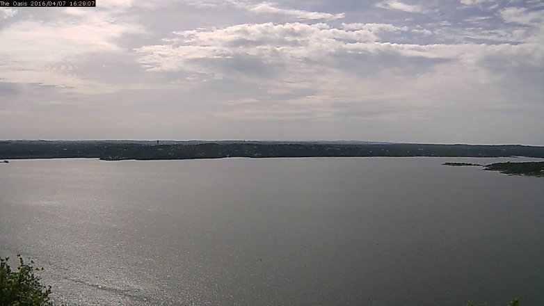 Lake Travis webcam, April 7, 2016 3:35 PM CT