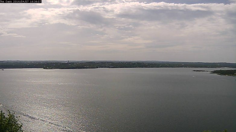 Lake Travis webcam, April 7, 2016 3:45 PM CT
