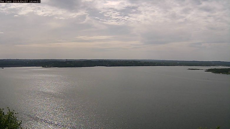 Lake Travis webcam, April 7, 2016 3:50 PM CT
