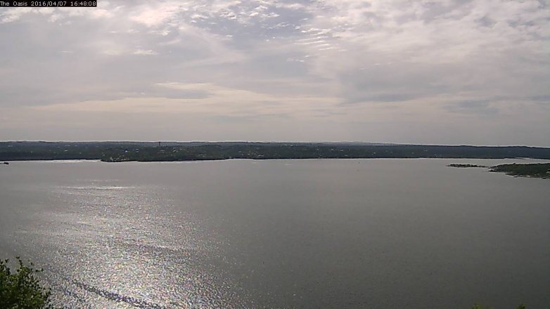 Lake Travis webcam, April 7, 2016 3:55 PM CT