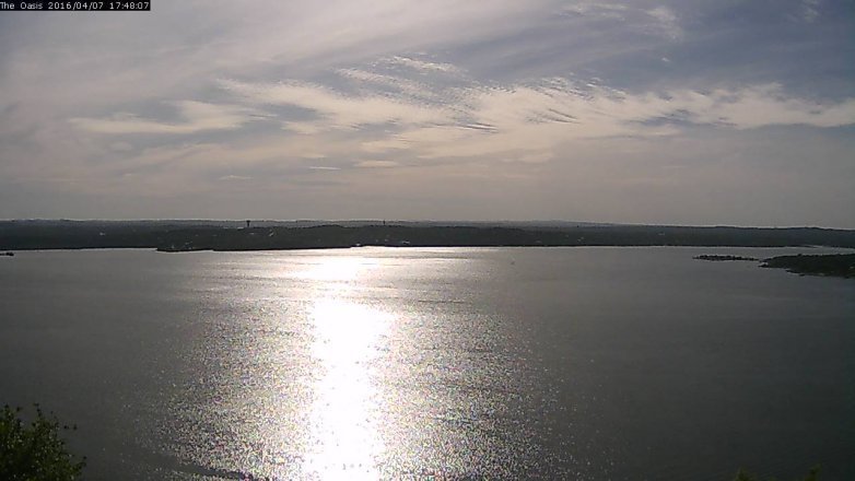 Lake Travis webcam, April 7, 2016 4:55 PM CT
