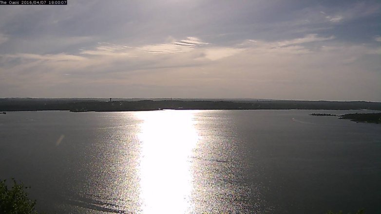 Lake Travis webcam, April 7, 2016 5:10 PM CT