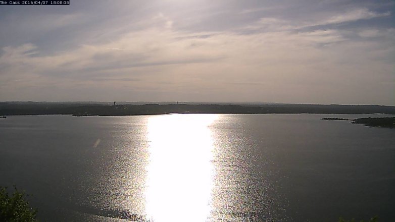 Lake Travis webcam, April 7, 2016 5:15 PM CT
