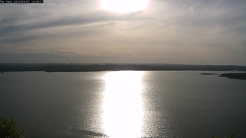 Lake Travis webcam, April 7, 2016 5:35 PM CT