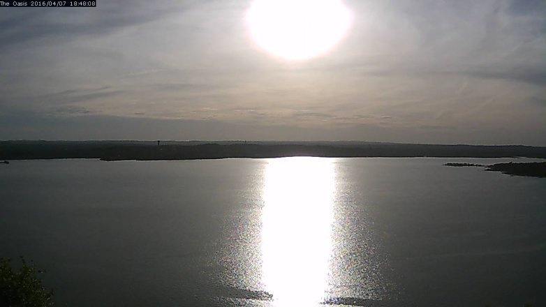 Lake Travis webcam, April 7, 2016 5:55 PM CT