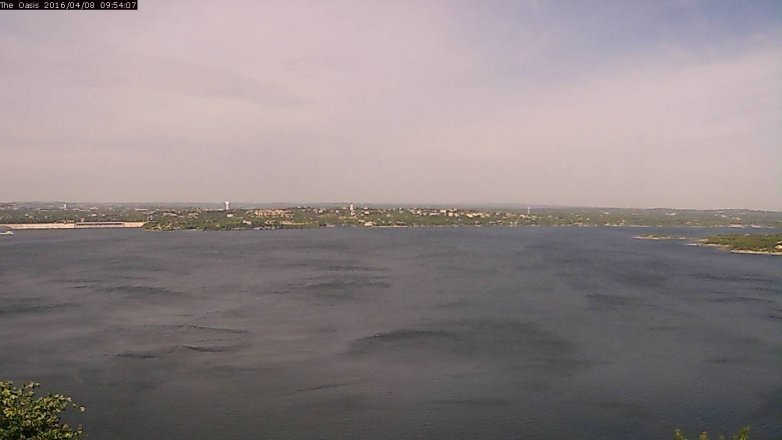 Lake Travis webcam, April 8, 2016 9:00 AM CT