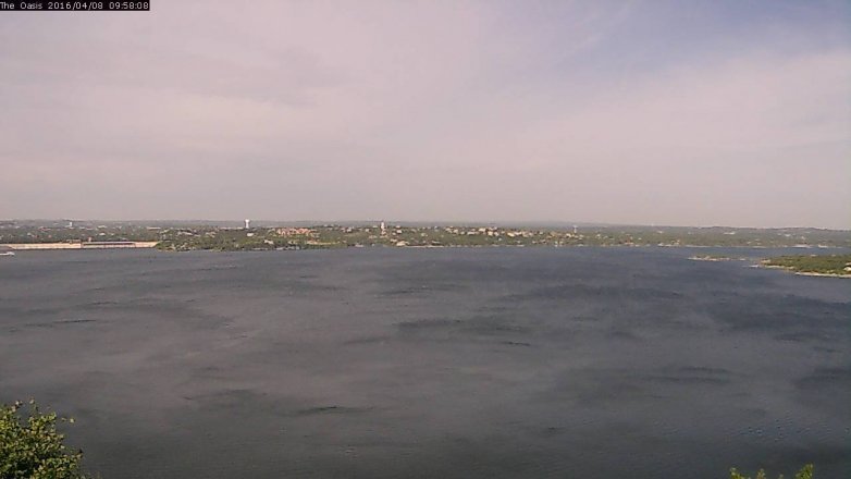 Lake Travis webcam, April 8, 2016 9:05 AM CT