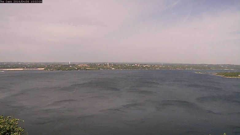 Lake Travis webcam, April 8, 2016 9:10 AM CT