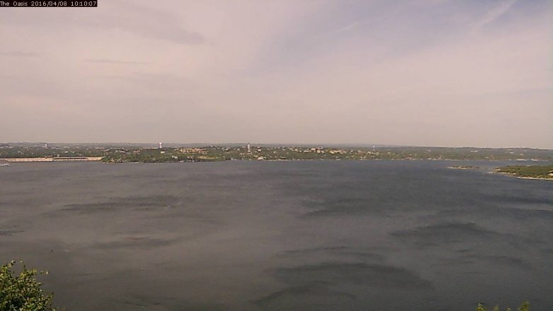 Lake Travis webcam, April 8, 2016 9:15 AM CT