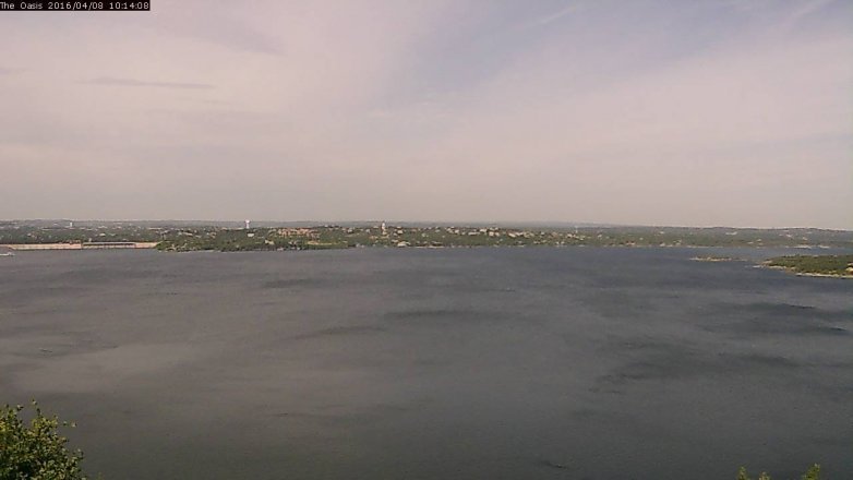 Lake Travis webcam, April 8, 2016 9:20 AM CT