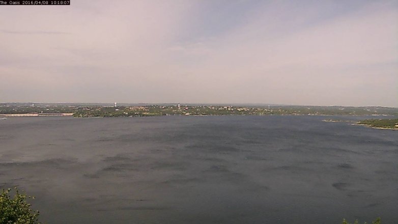Lake Travis webcam, April 8, 2016 9:25 AM CT