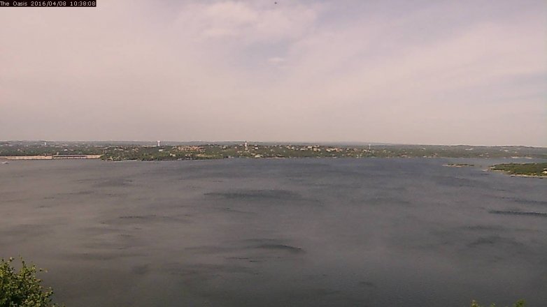 Lake Travis webcam, April 8, 2016 9:45 AM CT