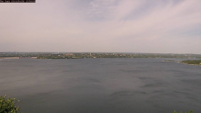 Lake Travis webcam, April 8, 2016 10:05 AM CT