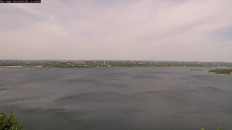 Lake Travis webcam, April 8, 2016 10:25 AM CT