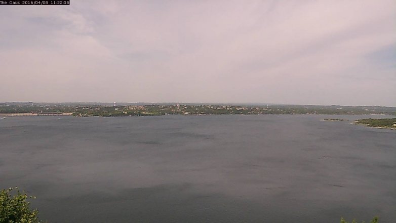 Lake Travis webcam, April 8, 2016 10:30 AM CT