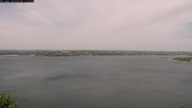 Lake Travis webcam, April 8, 2016 10:35 AM CT