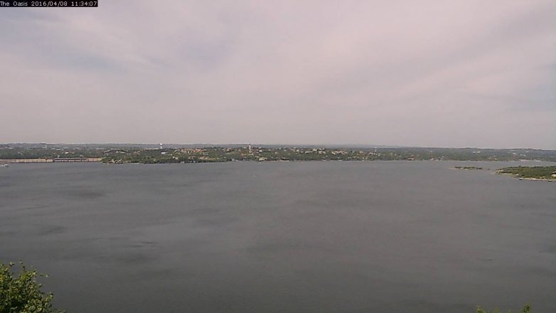 Lake Travis webcam, April 8, 2016 10:40 AM CT