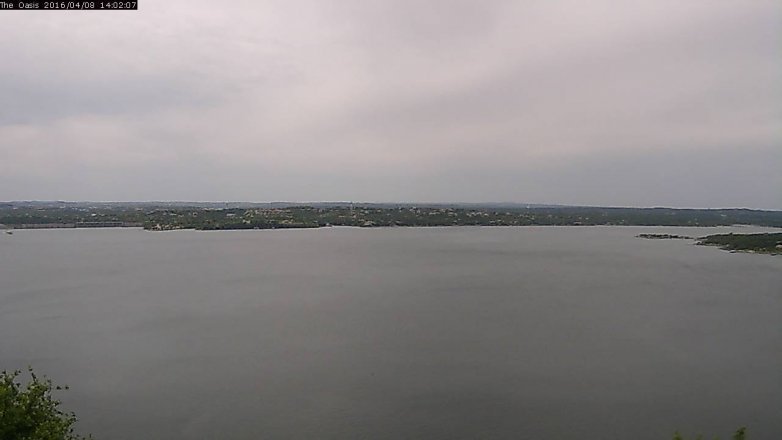 Lake Travis webcam, April 8, 2016 1:10 PM CT