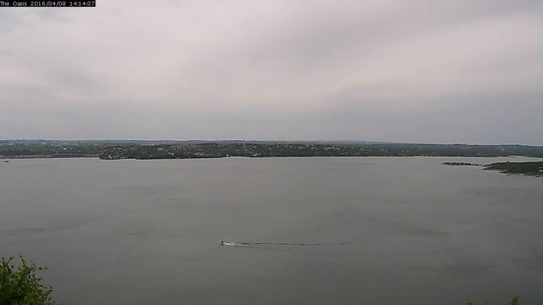 Lake Travis webcam, April 8, 2016 1:20 PM CT