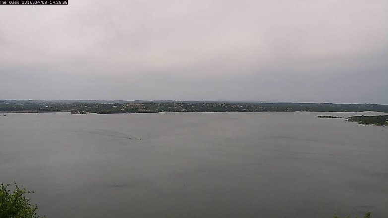 Lake Travis webcam, April 8, 2016 1:35 PM CT