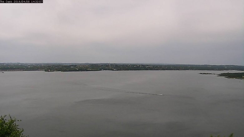 Lake Travis webcam, April 8, 2016 1:40 PM CT