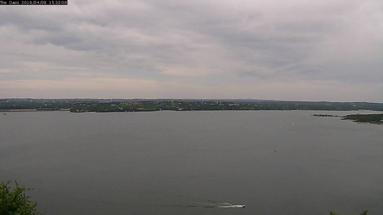 Lake Travis webcam, April 8, 2016 2:40 PM CT