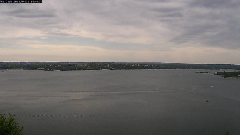 Lake Travis webcam, April 8, 2016 2:55 PM CT