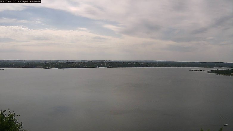 Lake Travis webcam, April 8, 2016 3:25 PM CT