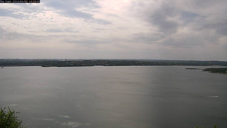 Lake Travis webcam, April 8, 2016 3:35 PM CT