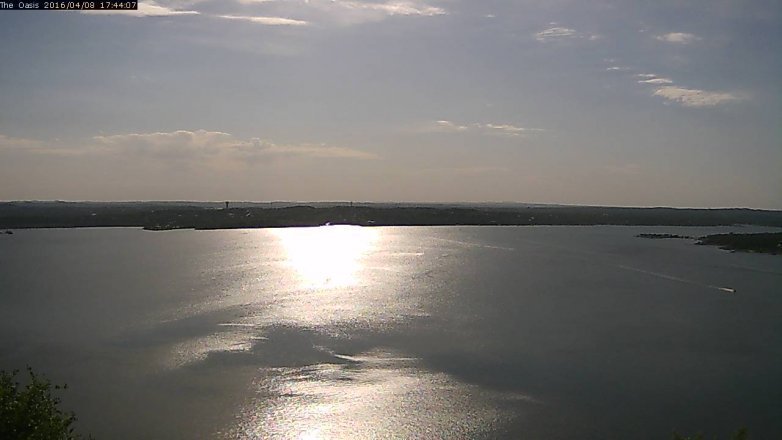 Lake Travis webcam, April 8, 2016 4:50 PM CT