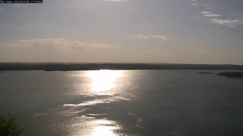 Lake Travis webcam, April 8, 2016 4:55 PM CT