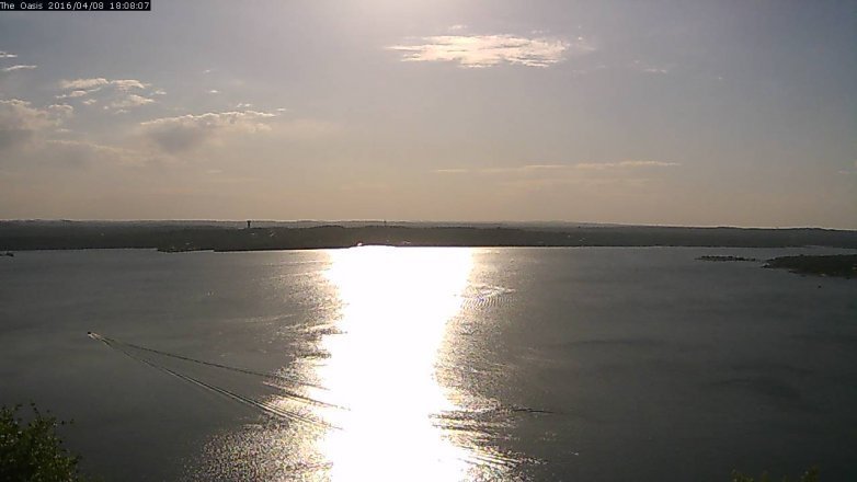 Lake Travis webcam, April 8, 2016 5:15 PM CT