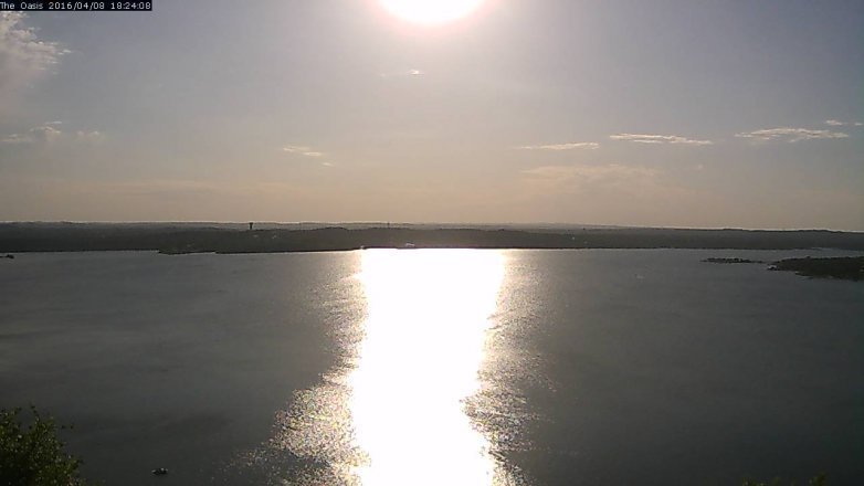 Lake Travis webcam, April 8, 2016 5:30 PM CT