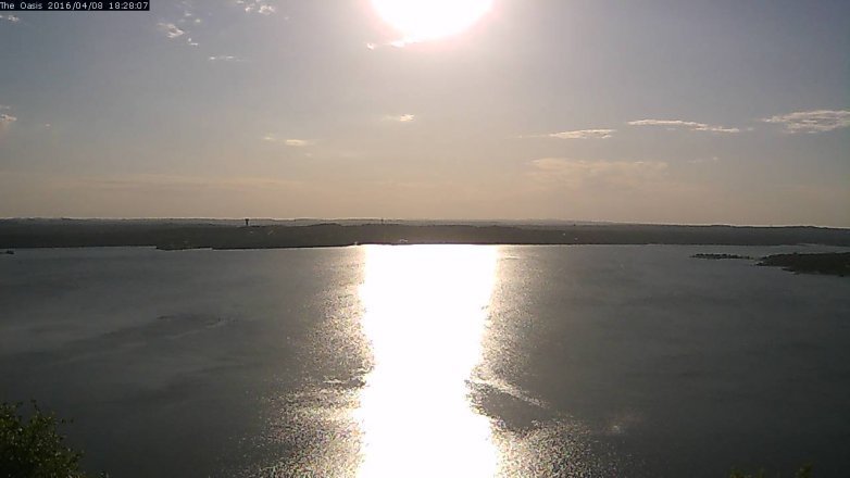 Lake Travis webcam, April 8, 2016 5:35 PM CT