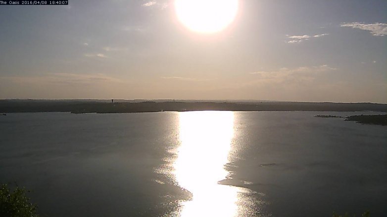 Lake Travis webcam, April 8, 2016 5:45 PM CT