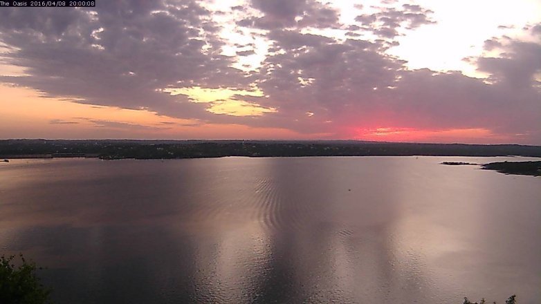 Lake Travis webcam, April 8, 2016 7:05 PM CT
