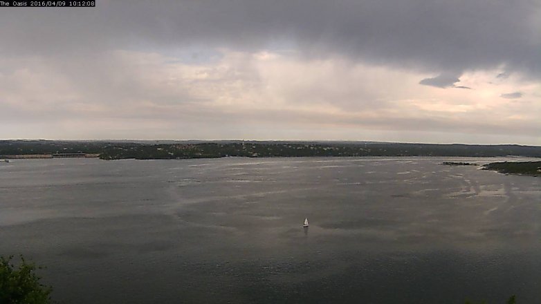 Lake Travis webcam, April 9, 2016 9:20 AM CT