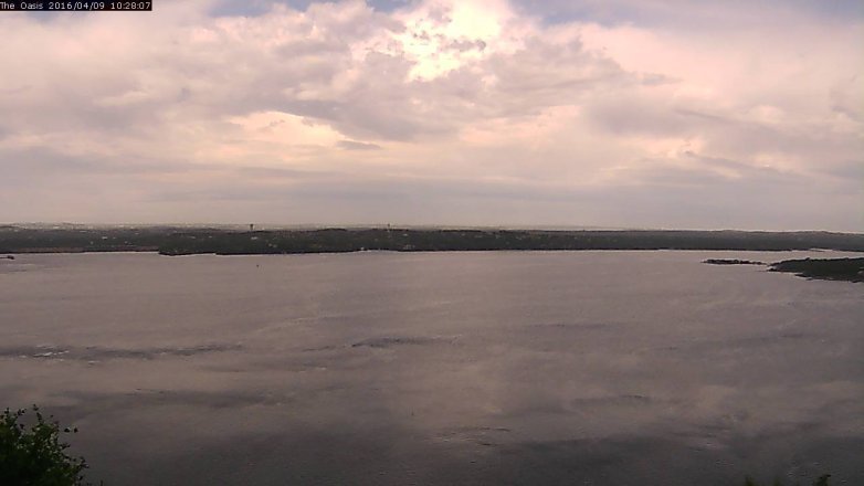 Lake Travis webcam, April 9, 2016 9:35 AM CT