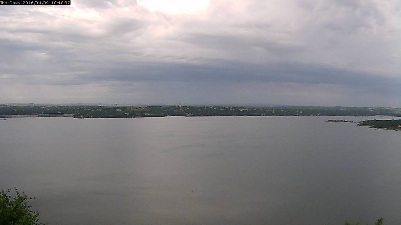 Lake Travis webcam, April 9, 2016 9:55 AM CT