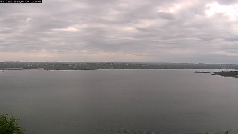 Lake Travis webcam, April 9, 2016 11:30 AM CT