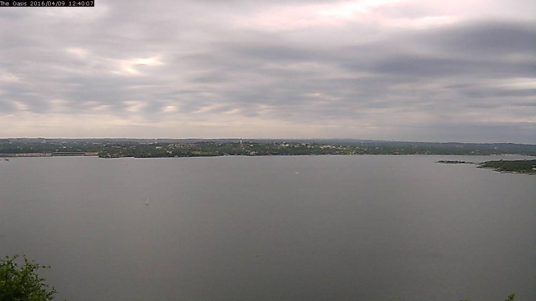 Lake Travis webcam, April 9, 2016 11:45 AM CT