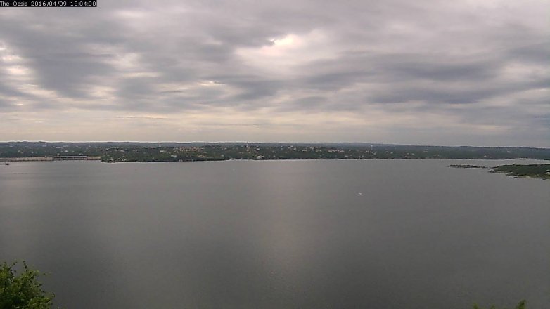 Lake Travis webcam, April 9, 2016 12:10 PM CT