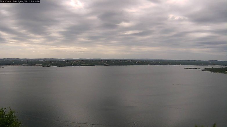 Lake Travis webcam, April 9, 2016 12:20 PM CT