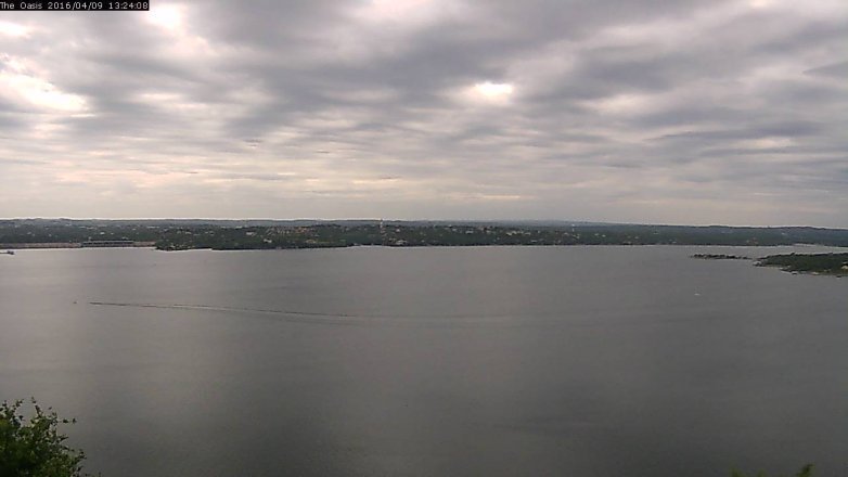 Lake Travis webcam, April 9, 2016 12:30 PM CT