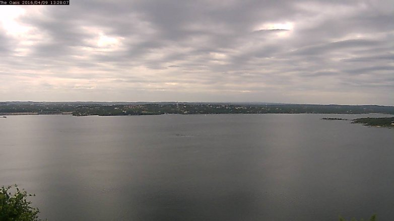 Lake Travis webcam, April 9, 2016 12:35 PM CT